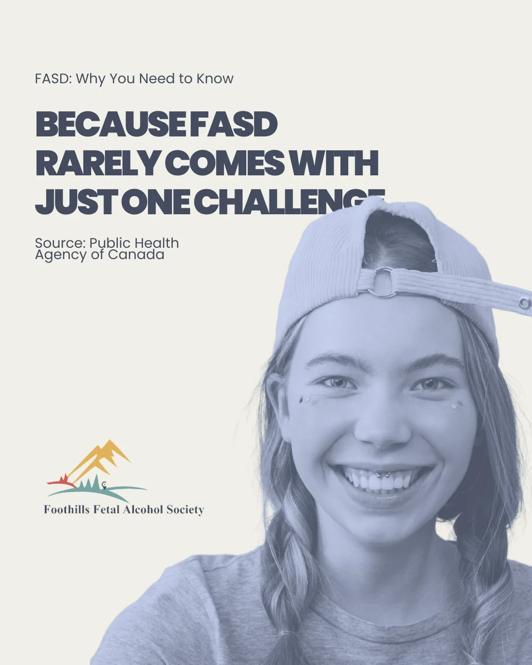 Because FASD rarely comes with just one challenge.

In a 2019 Canadian survey, 82.7% of children and youth identified with FASD also had at least one other long-term health condition.

FASD is often described in terms of learning, memory and behaviou