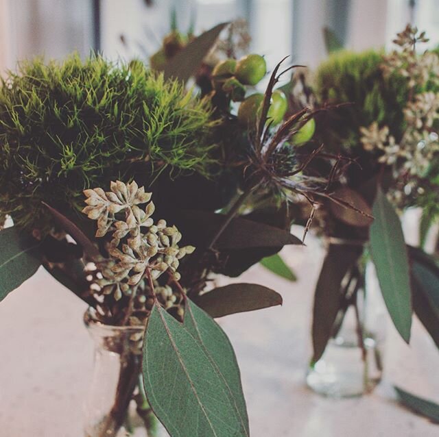 We love making small table flower arrangements for our popup dinners like these, which we recycled from another local business&rsquo; event. This is just one of the ways that we try to incorporate sustainability into our business practices. When we&r