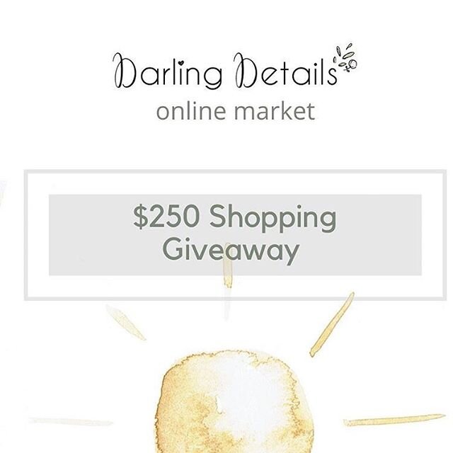 ☀️we have partnered with the @darlingdetailsmarket to bring you a chance to win $250 cash G I V E A W A Y to spend at the market this weekend; July 2-5th!
.
.
Here&rsquo;s how to enter:
1️⃣ Follow @darlingdetailsmarket and all the shops that @darling