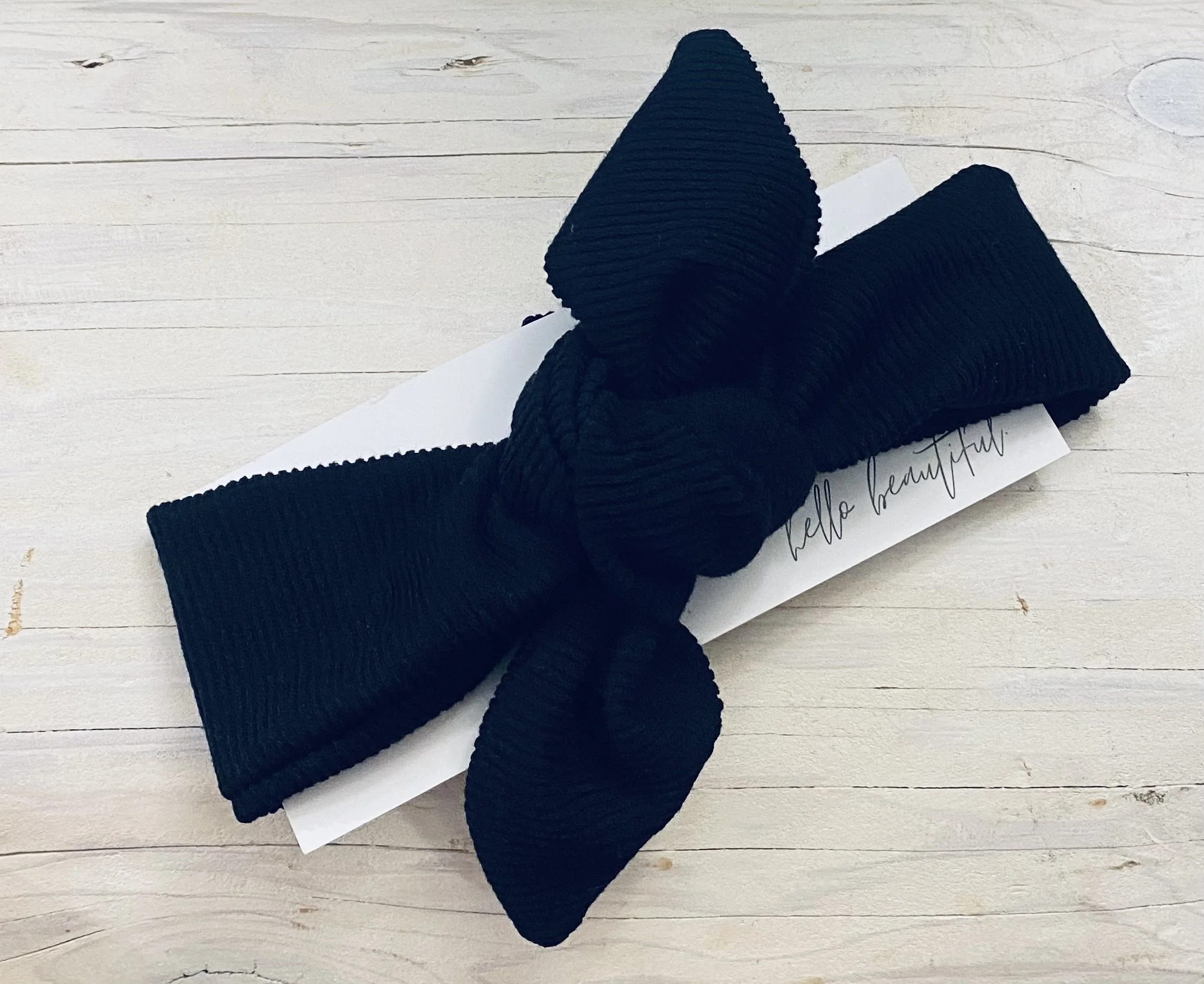 Black Luxury Corduroy Knot