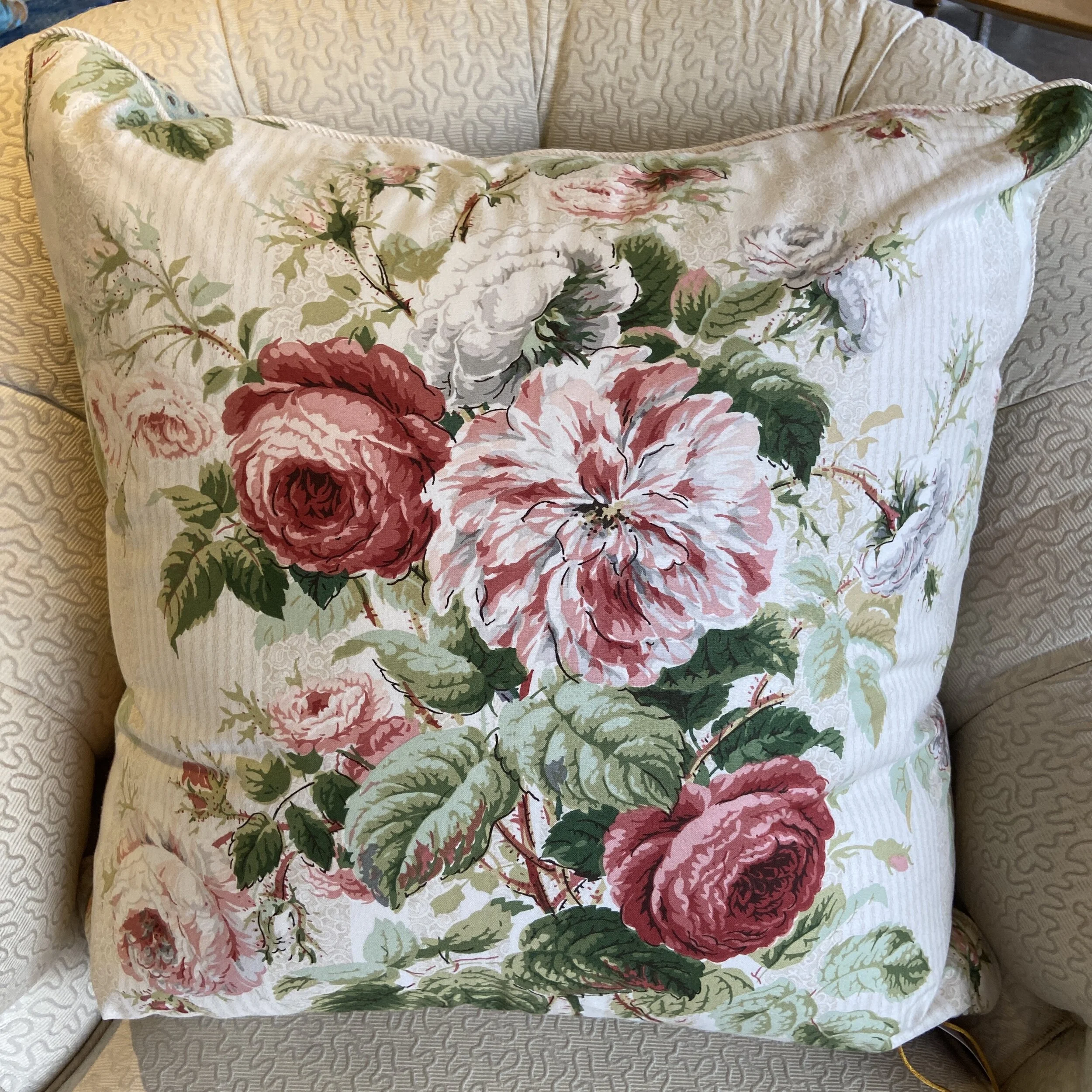 rose throw pillow