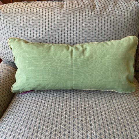Green Moire Lumbar Throw Pillow — Leslie Flood Interiors