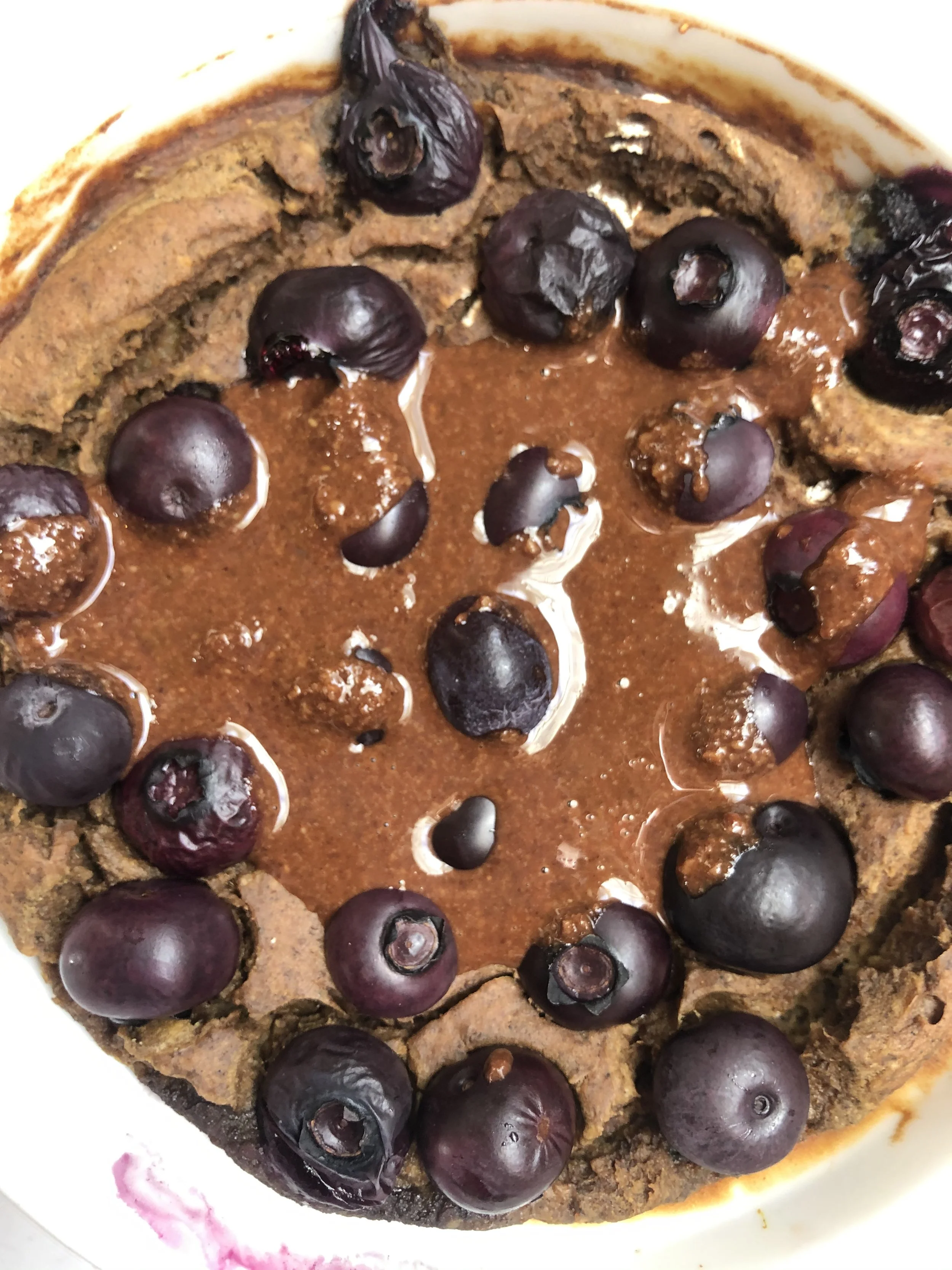 Chocolate Blueberry Muffin Baked Oats