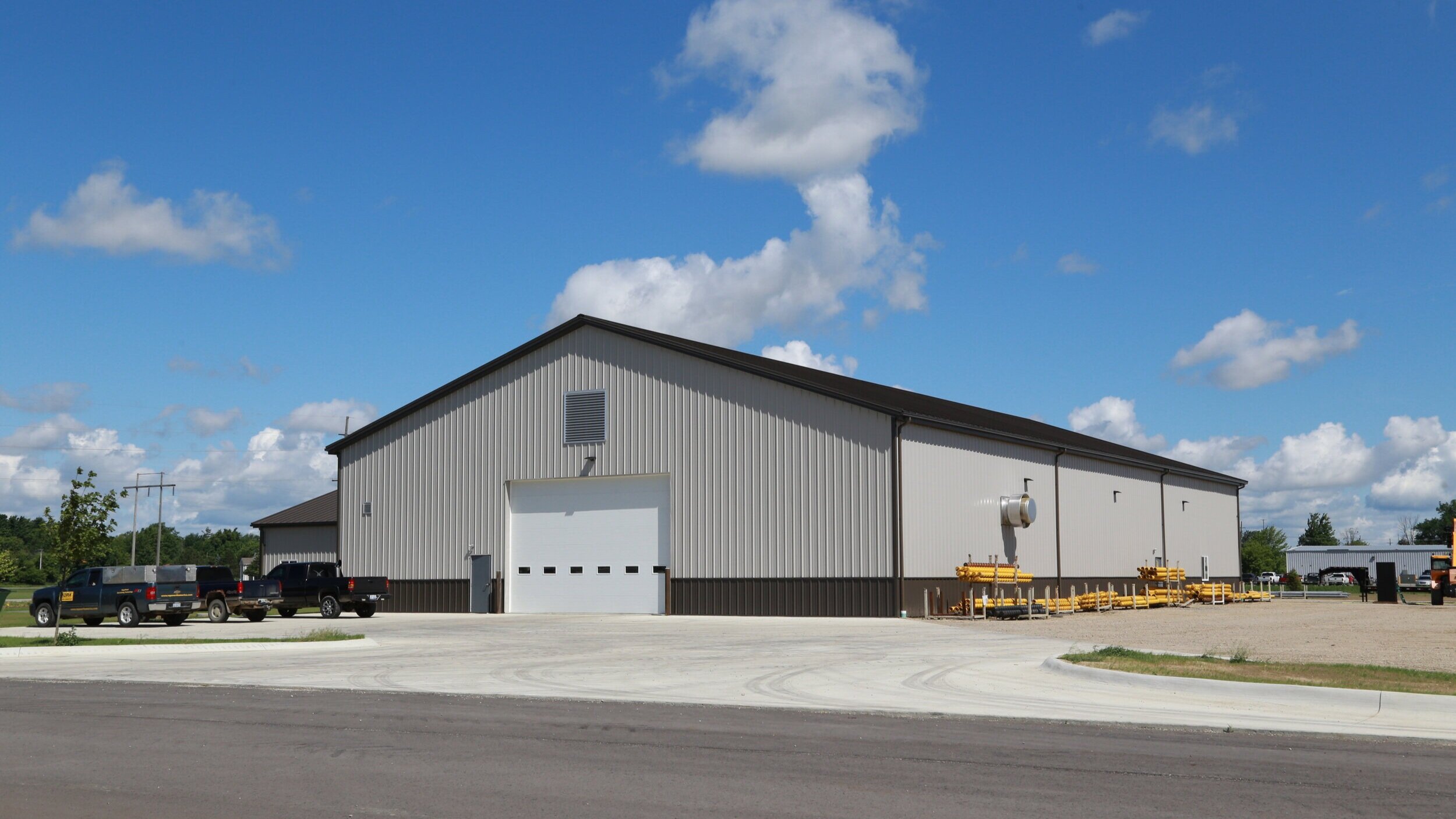 A custom 80’x 146’ steel roof metal storage building in Sandusky, Michigan.