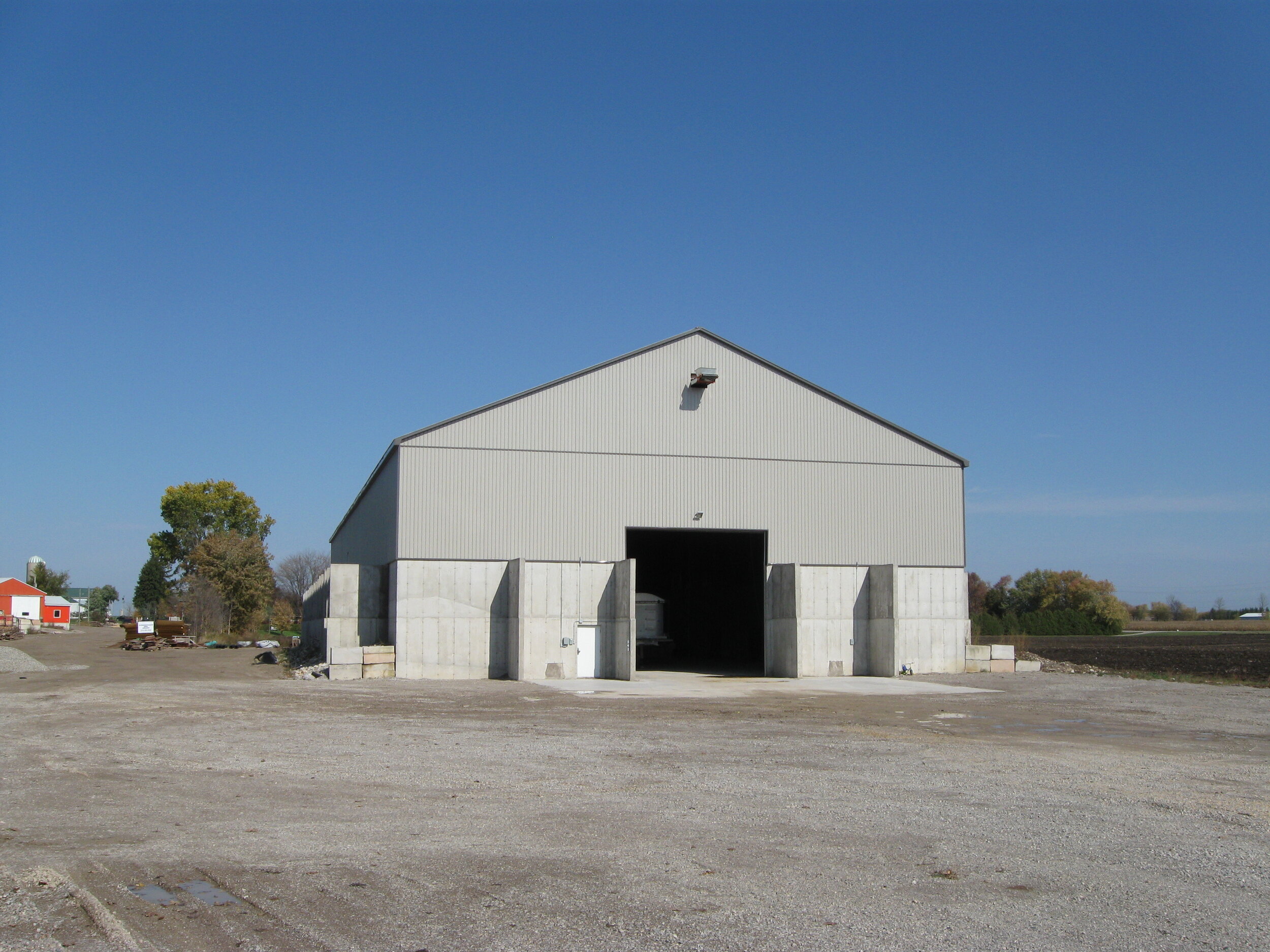 A custom steel roof metal commodity barn in Mitchell, Ontario.