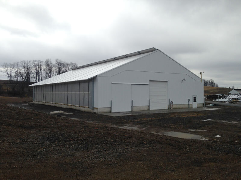 A custom fabric roof metal beef barn in Somerset, Pennsylvania.