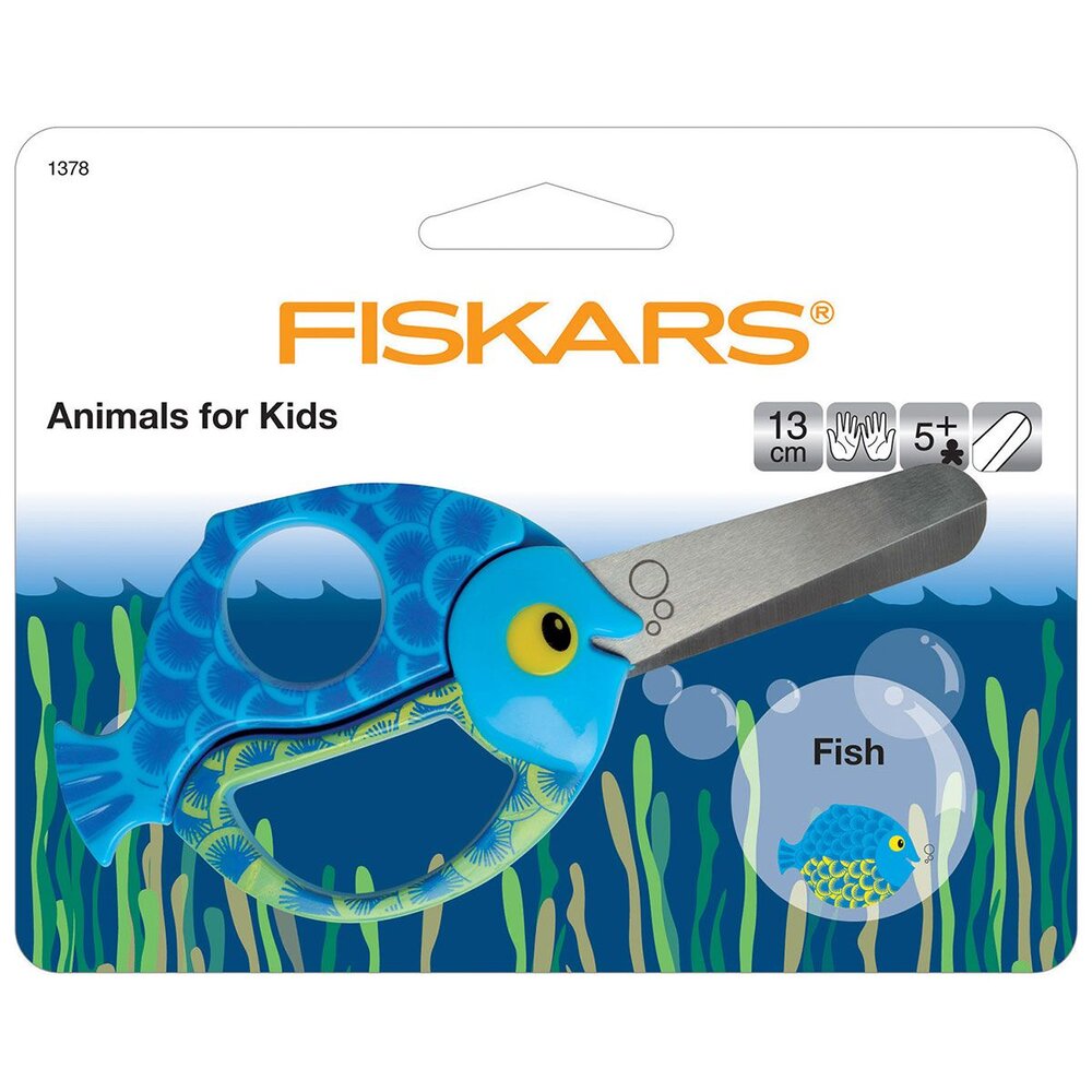 Kids Animal Scissors, Fish, L: 13 cm, 1 pc
