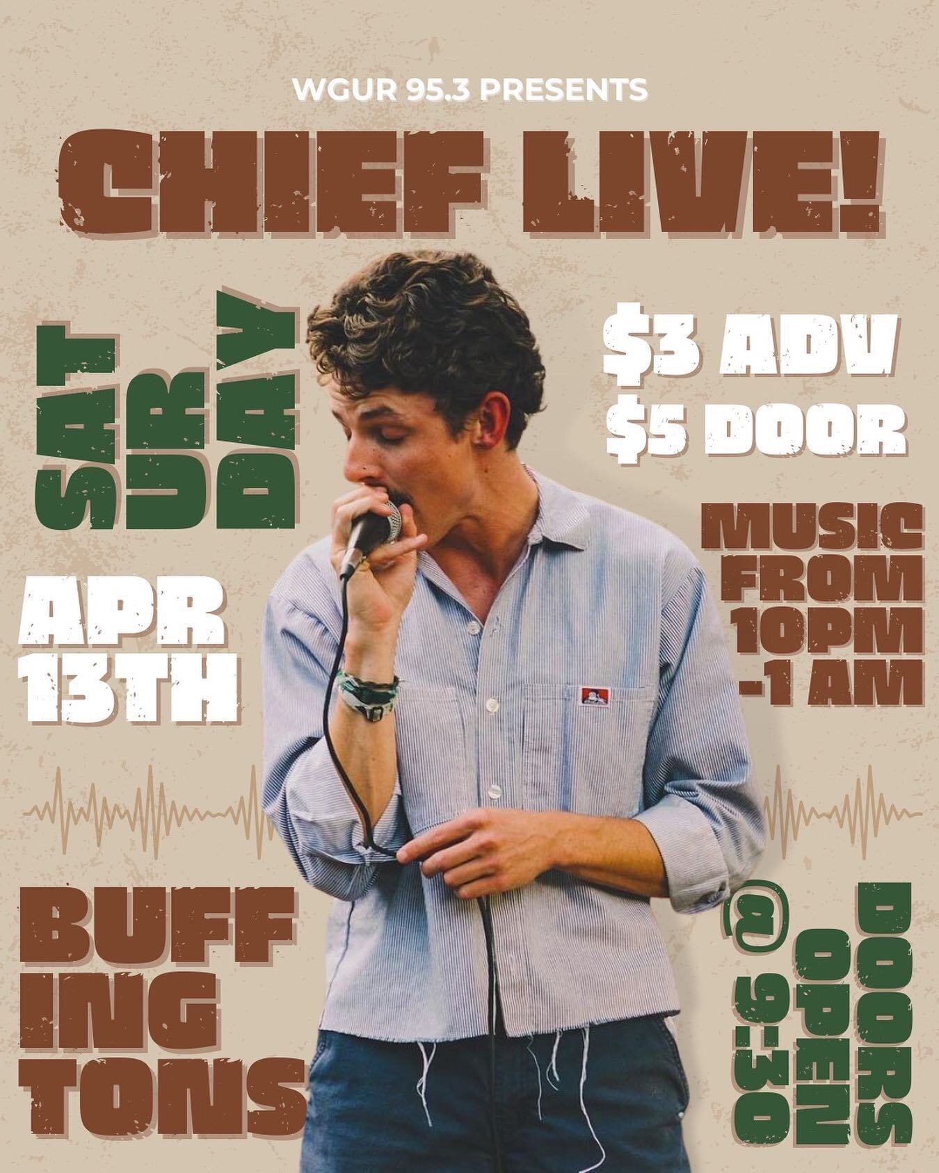 April 13th with @_chiefstagram is sure to be a grand slam! Be sure to stop by at our table next week to get your tickets to your favorite local cover band, Chief!!🤘🏟️🎸