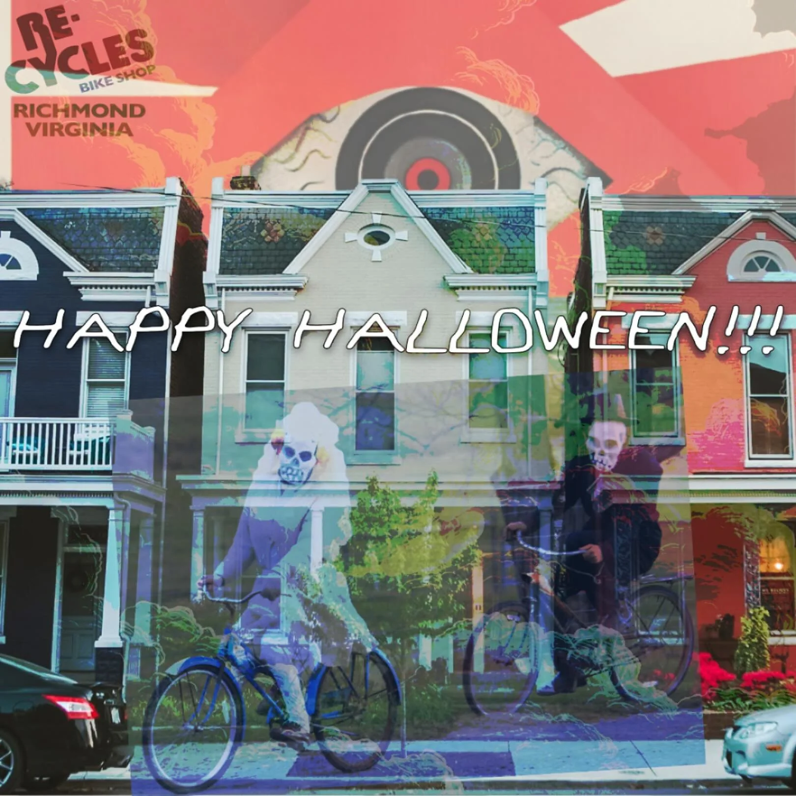 Happy Halloween!!! πy’all have fun out there, in this life and the next π»#halloween #bikeshop #rvabikes #rva