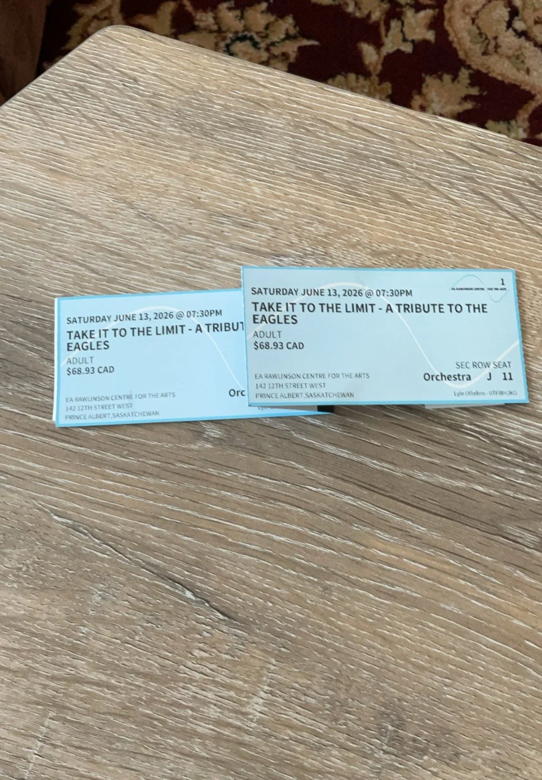 For sale tickets