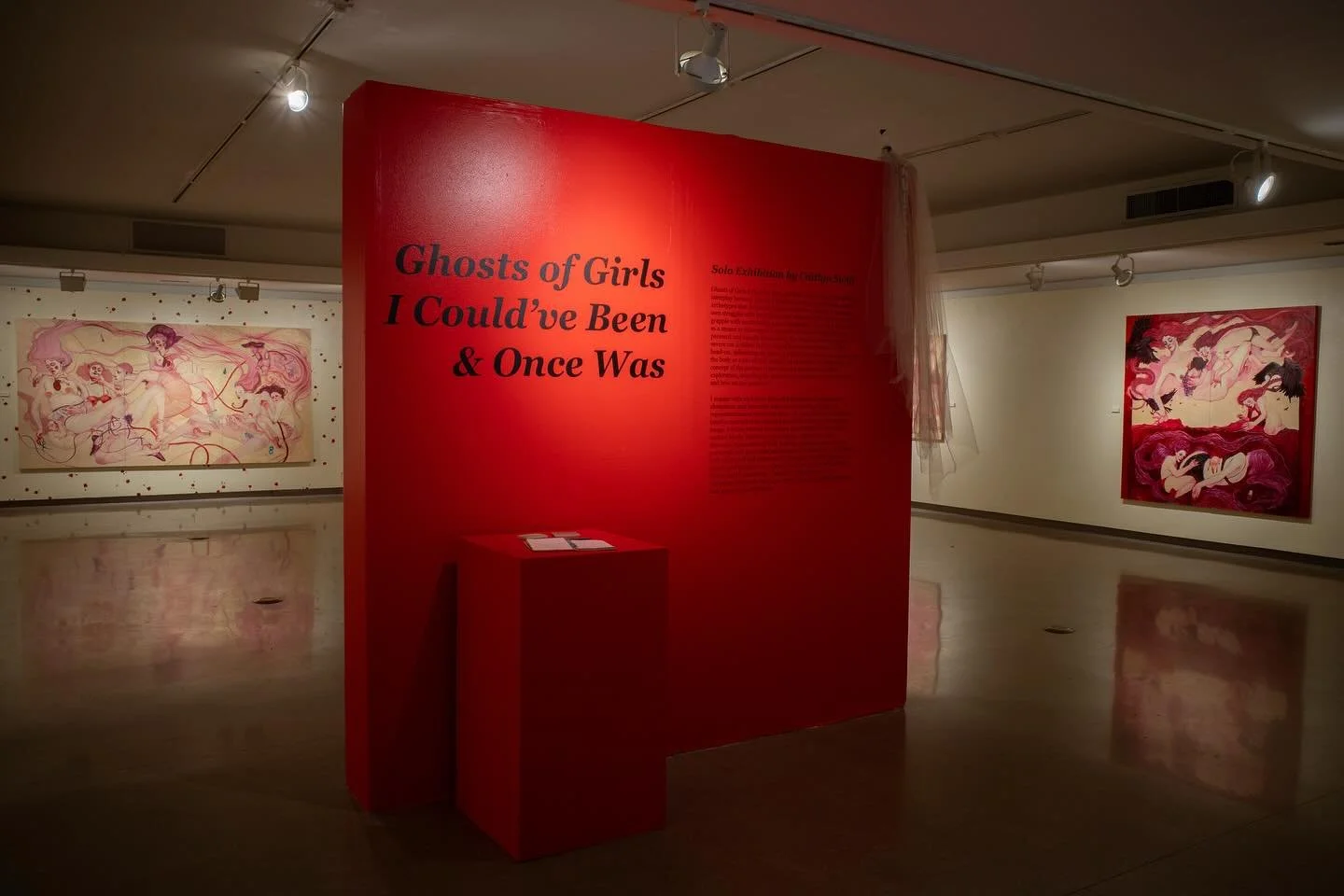 My MFA thesis exhibition &ldquo;Ghosts of Girls I Could&rsquo;ve Been and Once Was&rdquo;, April 2025. 

Still processing that I am moving on from this chapter. This body of work was built over the past 3 years and I can&rsquo;t wait to share more de