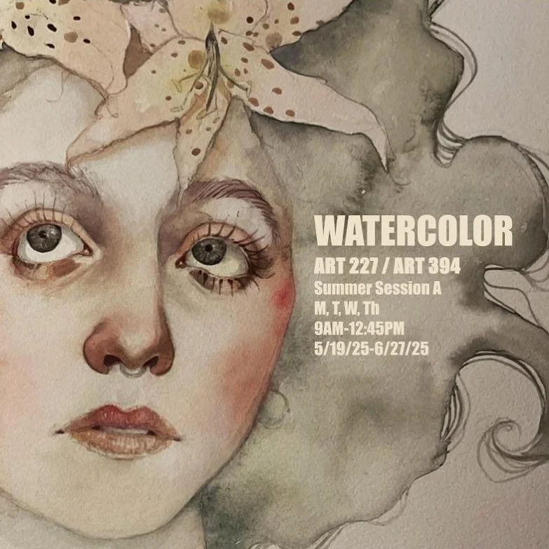 Summer Watercolor still has openings! 💧✨
This course will cover everything you need to get started in watercolor&mdash;underdrawing, brush control, flat washes, gradients, wet-on-wet techniques, paper stretching, color theory and more&mdash;all pack