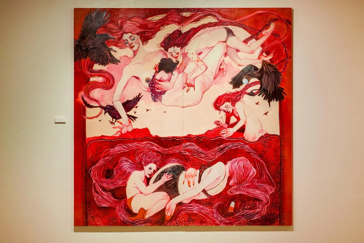 &ldquo;Woman&rsquo;s Dilemma,&rdquo; oil on panel, 72x72&rdquo;

This painting went through a lot of transitions. I realized I wasn&rsquo;t completely happy with it about a month before my thesis exhibition. ..It was lacking depth and grit. With it b