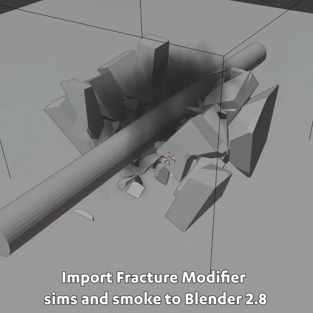 How to import Blender Fracture Modifier simulations and smoke into Blender 2.8