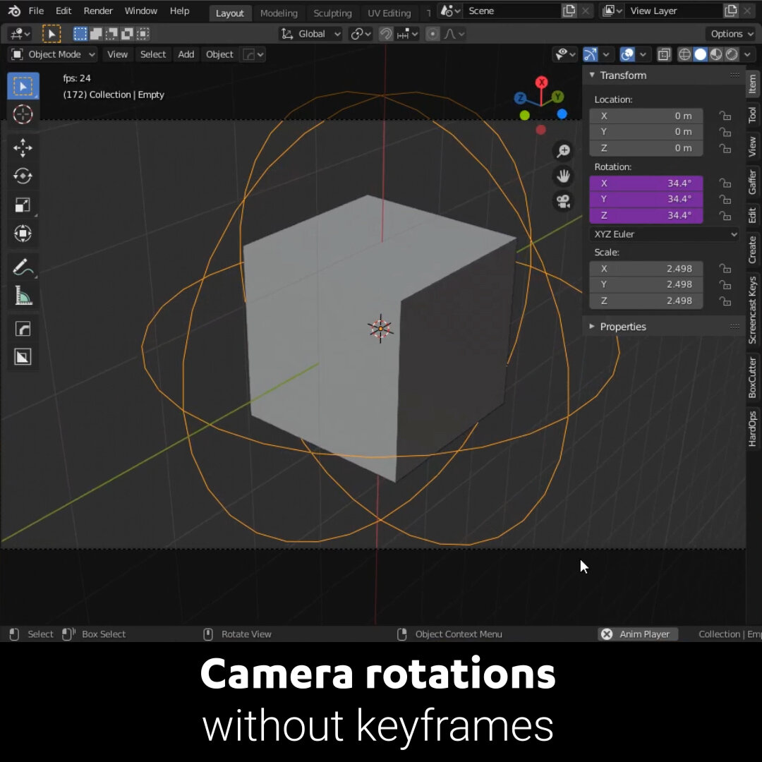 Blender Secrets - Camera rotation without keyframes