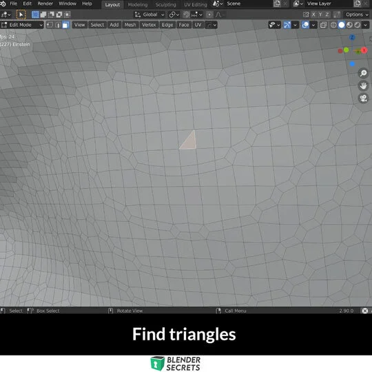 Blender Secrets - Find the triangles in a dense mesh