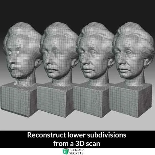Blender Secrets - Reconstruct lower subdivisions from a 3D scan