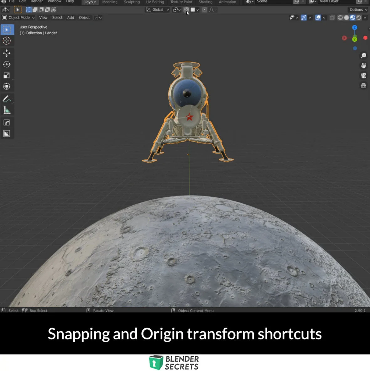 Blender Secrets - Snapping and Origin transform shortcuts