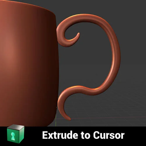 Model using Extrude to Cursor