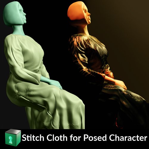 Posed Cloth Simulation for Sculpting