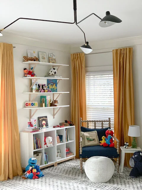 Croix's Room - Curtains & Light Fixture