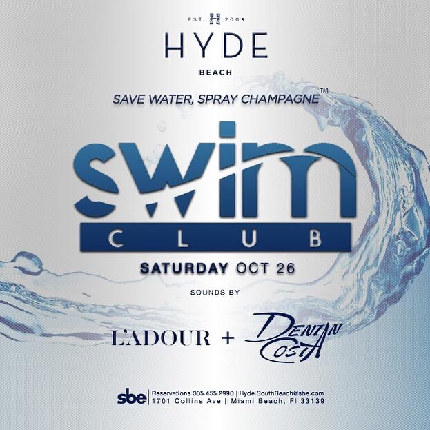 Back at it @hydebeachmiami this Saturday for #swimclub Halloween edition 🎃 👻