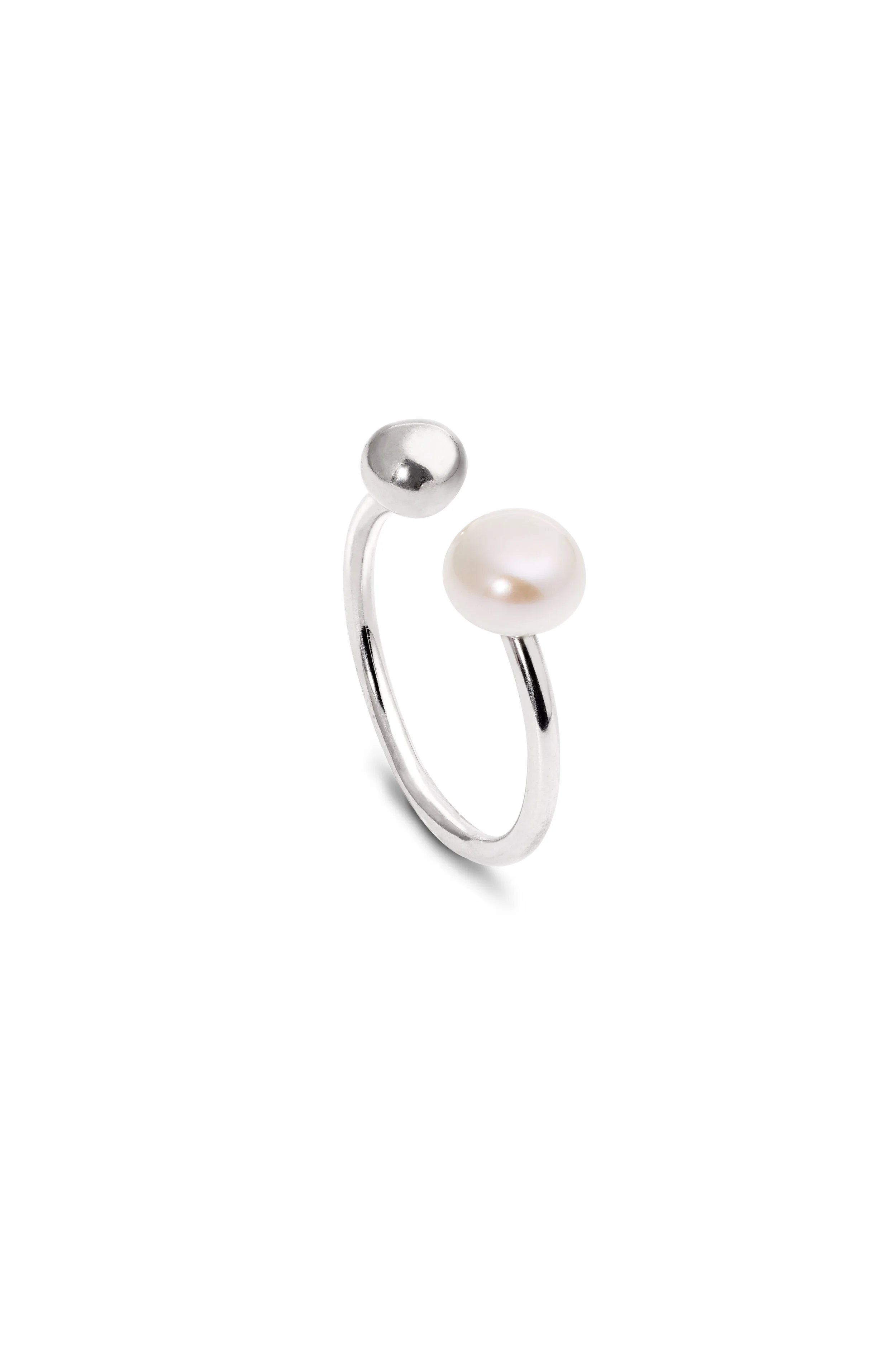 Silver White Pearl ring