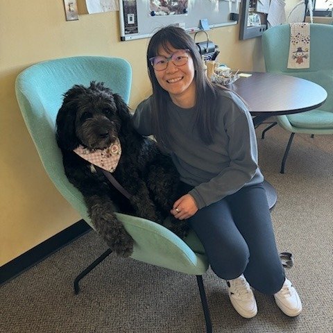 Meet Boba! She is the pet of the AWESOME Principal Loh at Landing Trail School in Gibbons. 

She brings Boba to school to support students with anxiety and regulation. Boba loves interacting with the students, letting them pet, feed, and teach her tr