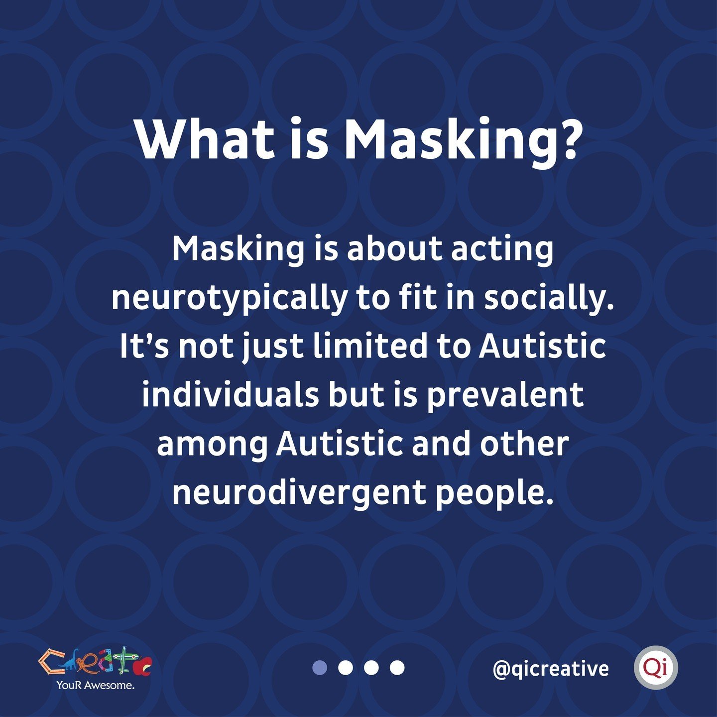 💡✨ In Episode 8 of #QiTalks Coach Taylor talks about &quot;Masking&quot; which can be defined as acting neurotypically to fit in socially. It is prevalent among Autistic and other neurodivergent people. 

Hiding natural traits for others&rsquo; comf