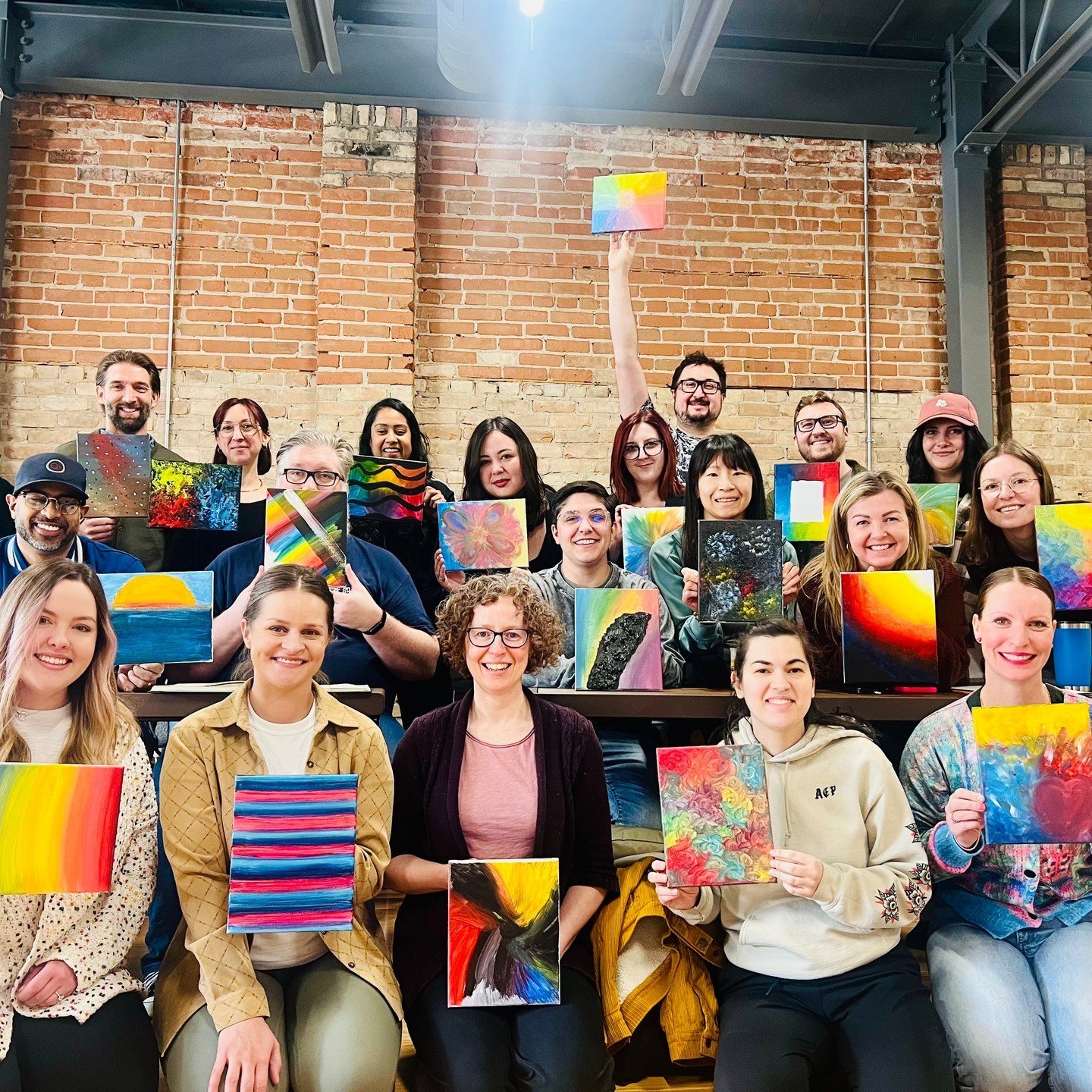 🎨🧠 Earlier this week, in celebration of #MentalHealthWeek (May 6-12), the Qi Creative team got creative with some right brain exercises! We enjoyed exploring the healing power of art and creativity, painting, and expressing ourselves together! 🌈 
