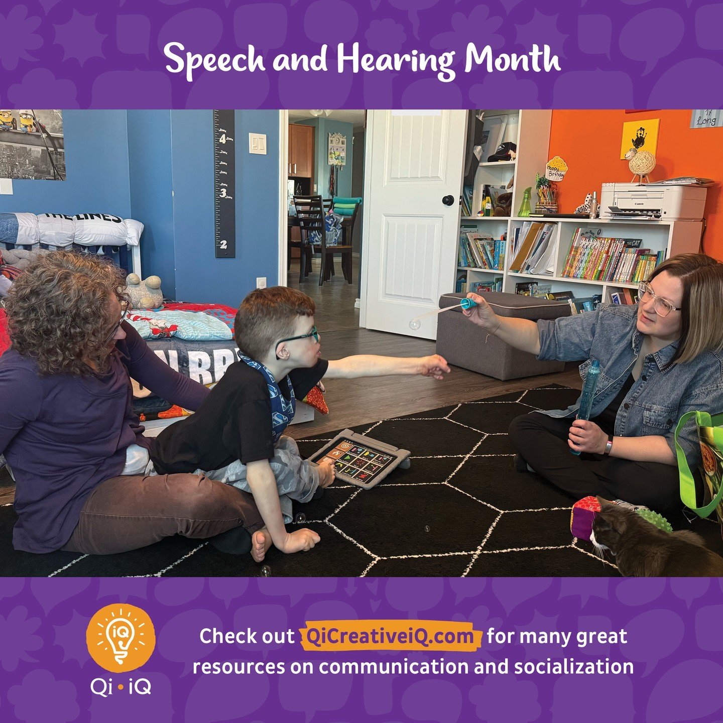 At Qi Creative, we support youth of all ages and abilities. That means age-appropriate AND ability-appropriate language skills! 🗣️👂 From verbal communication to analog communication boards and digital communication tablets and apps, we've got it co