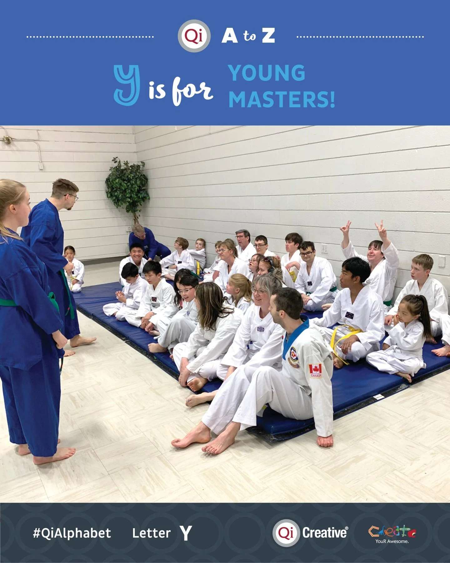🥋 Y is for Young Master Club! 🧘

Founded by Qi Creative CEO, Occupational Therapist, and 6th Dan Black Belt Jonathan Rivero (Master R), Young Master Club blends Taekwondo and Yoga through Master R's OT lens to create an inclusive, empowering space 