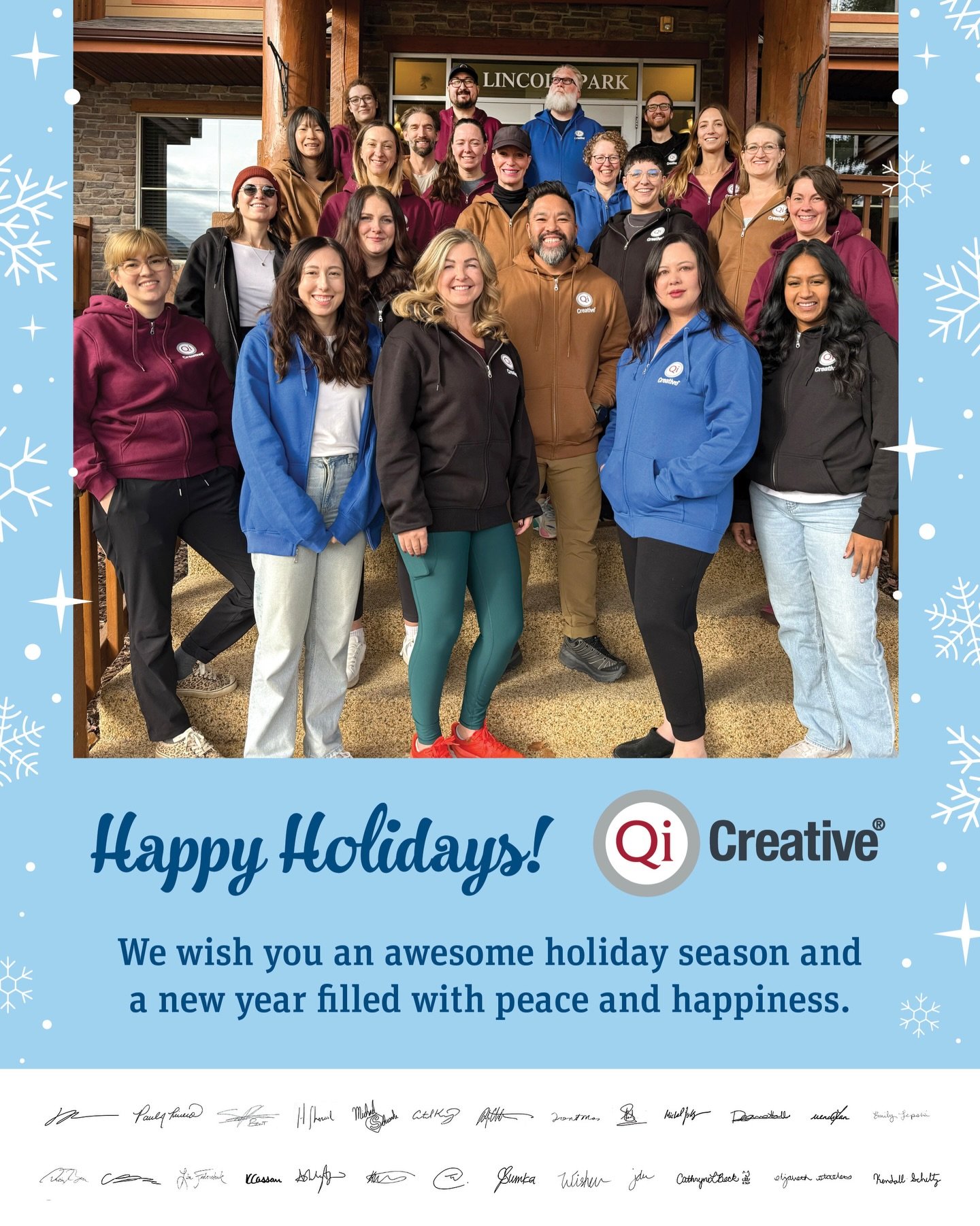 🎄✨ Happy Holidays from Qi Creative! ✨🎄

Wishing all of you a season filled with joy, connection, and moments of pure AWESOME. 💛 Whether you&rsquo;re cozied up at home, out on snowy adventures, or simply taking a well-deserved rest, we hope this ti