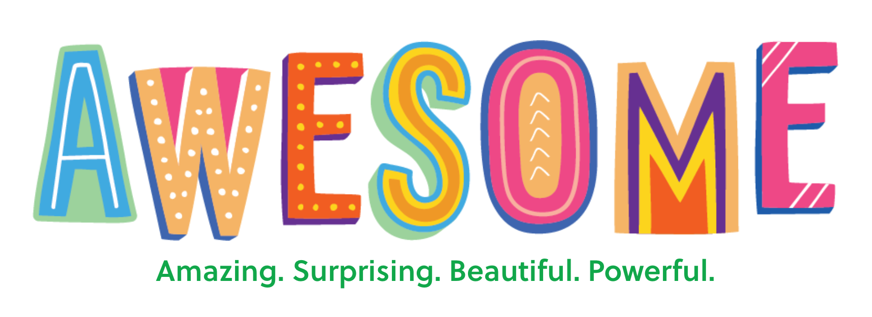 Colourful word AWESOME