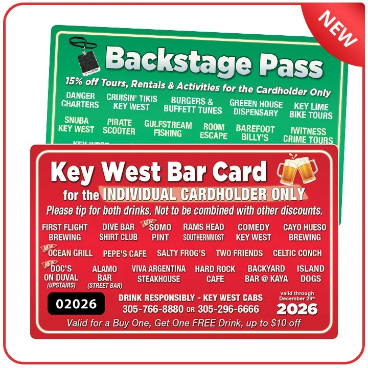 2026 Key West Bar Card & Backstage Pass -EDIT