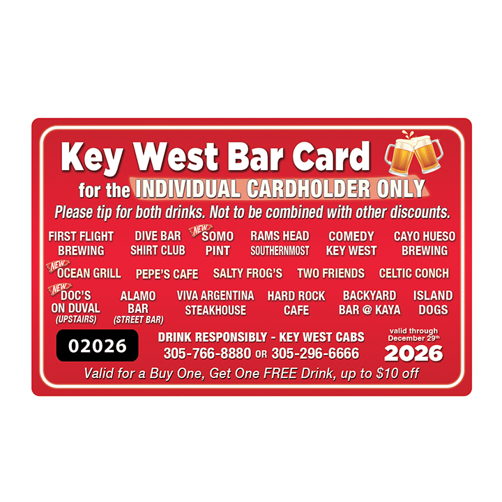 2026 Key West Bar Card — Key West Bar Card