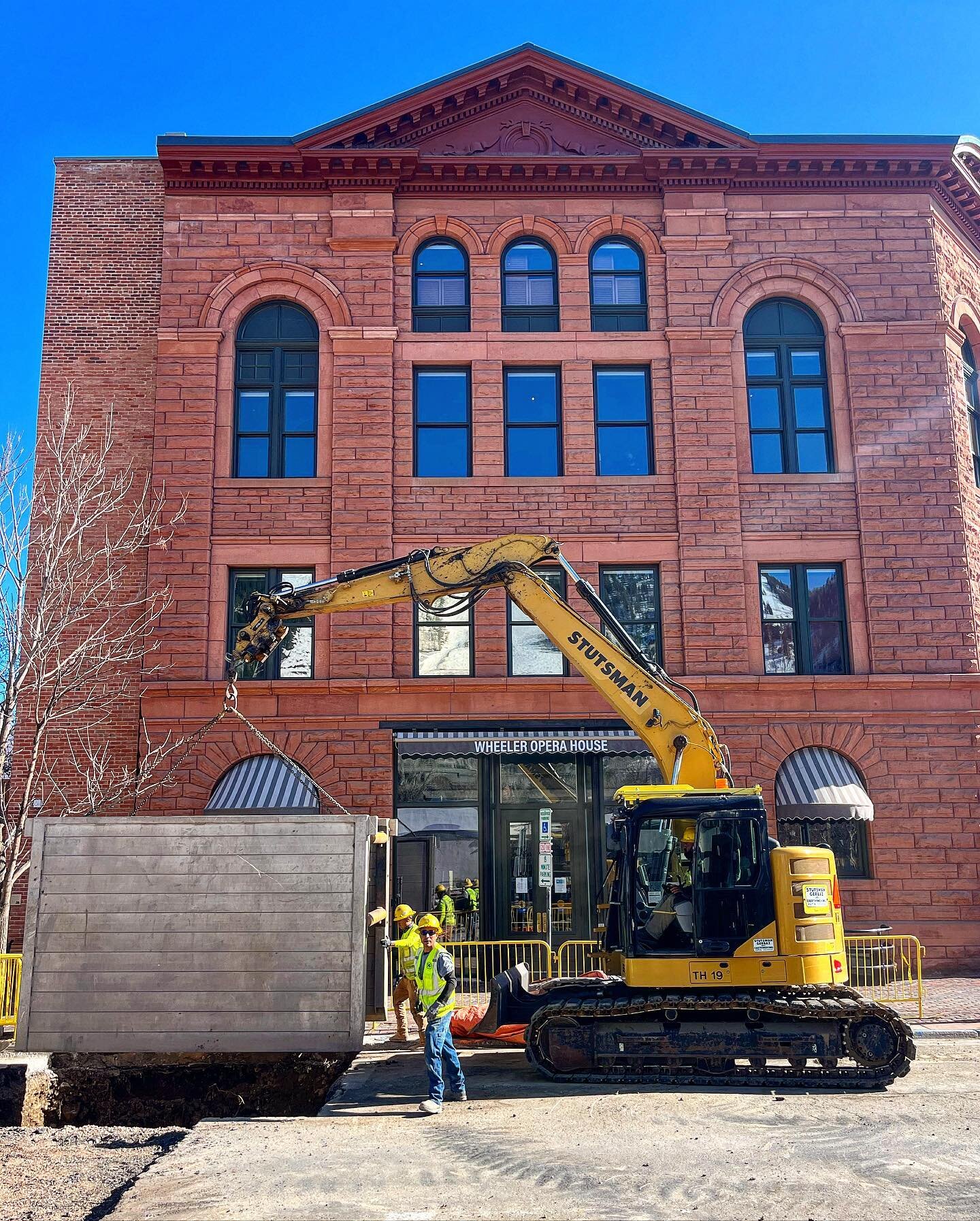 Crew installing a new water service. #bestcrewever #wheeleroperahouse #aspen