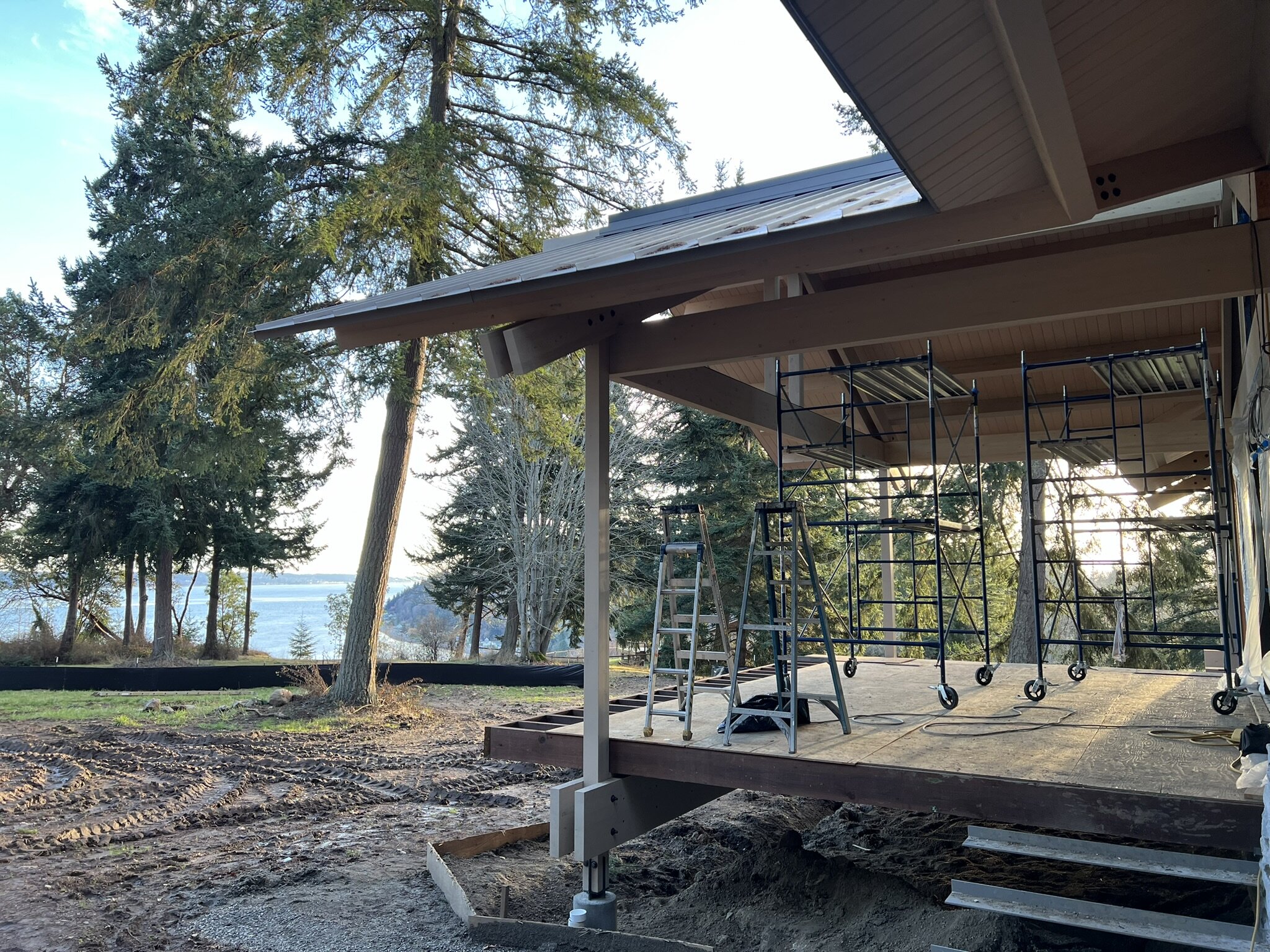 Our Puget Sound Retreat under construction on Whidbey Island.  Sometimes you really have to look hard to find inspiration in a property. This was not one of those times. 
#pugetsound #architecture #modern #cabin #seattle #washington #timberframe #rid