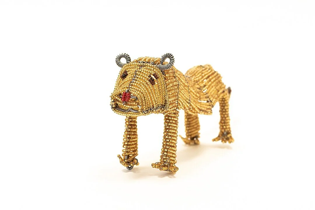Handmade Beaded Lions