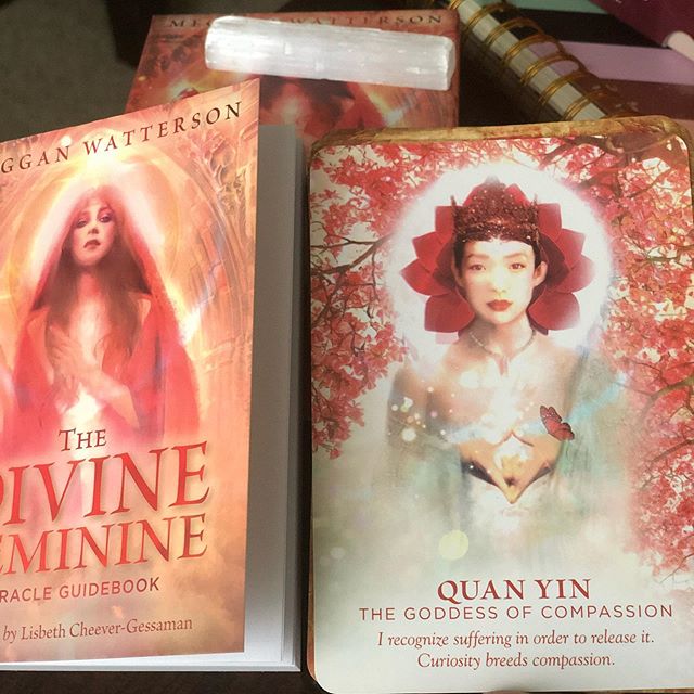 Pulled a card from my Divine Feminine deck to share with you! Quan Yin❤️ Goddess of Compassion. Her message for me speaks right to something I&rsquo;ve been struggling with in my life. 
I&rsquo;m curious if it speaks to you? Or if you&rsquo;d like me