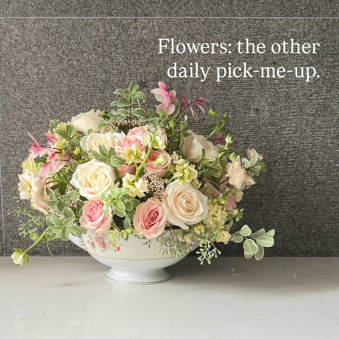 A reminder that joy can be brewed&hellip; or it can be arranged.
&bull;
&bull;
&bull;
&bull; #societypicnicflorals  #DailyPickMeUp #FlowerTherapy #MorningBloom #StillLifeMoments #treatyourself #FloralDesign #societypicnic #justaddflowers #Bloom