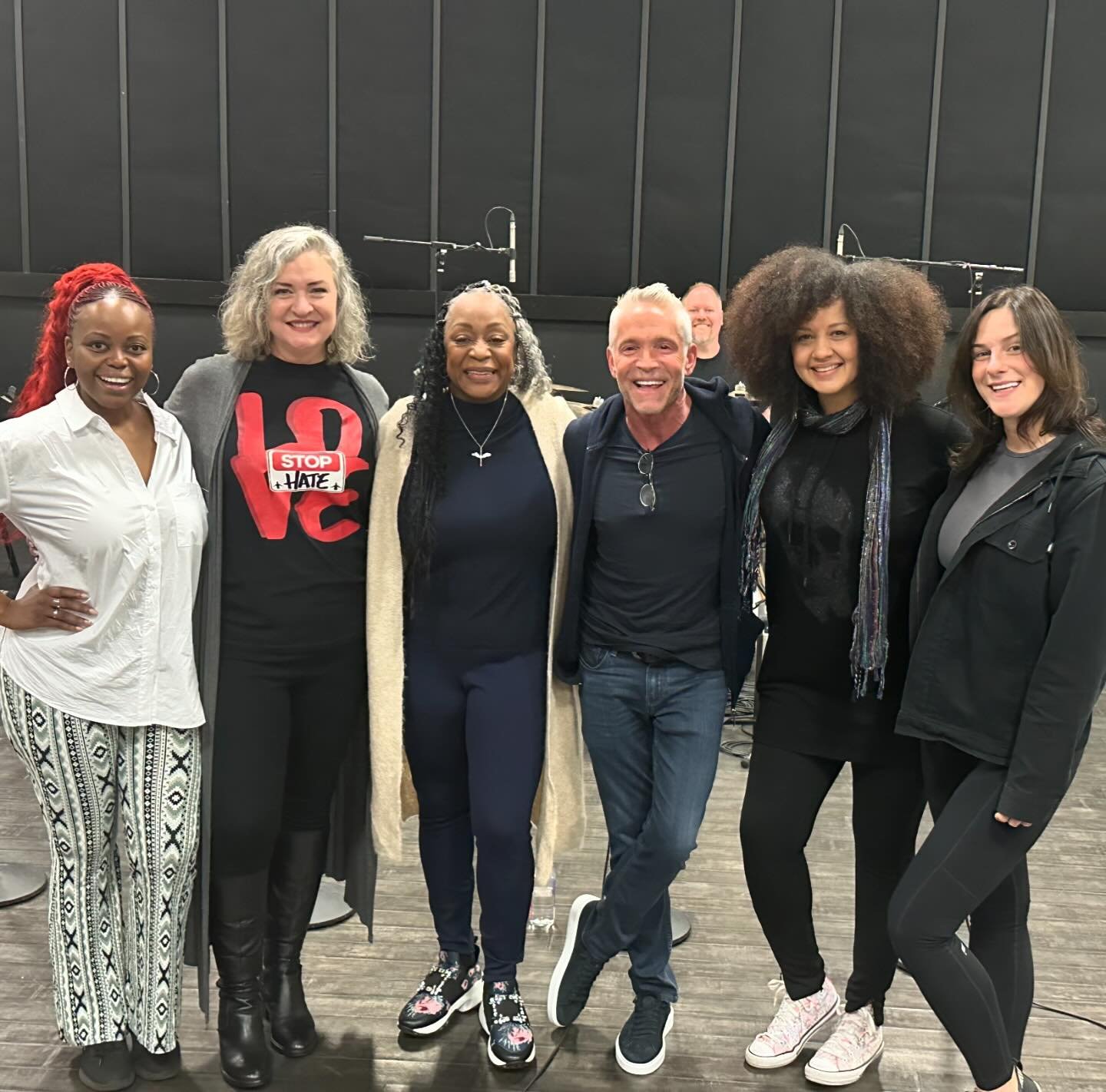 Day 4 of cruise rehearsals, the ladies took over! These Women Of Soul are gonna crush it! Some legendary sax men too and a surprise visit by @tromboneshorty made for a very fun day. @iamreginabelle @erinstevensonmusic @ashling.cole @ladyrebeccajade @