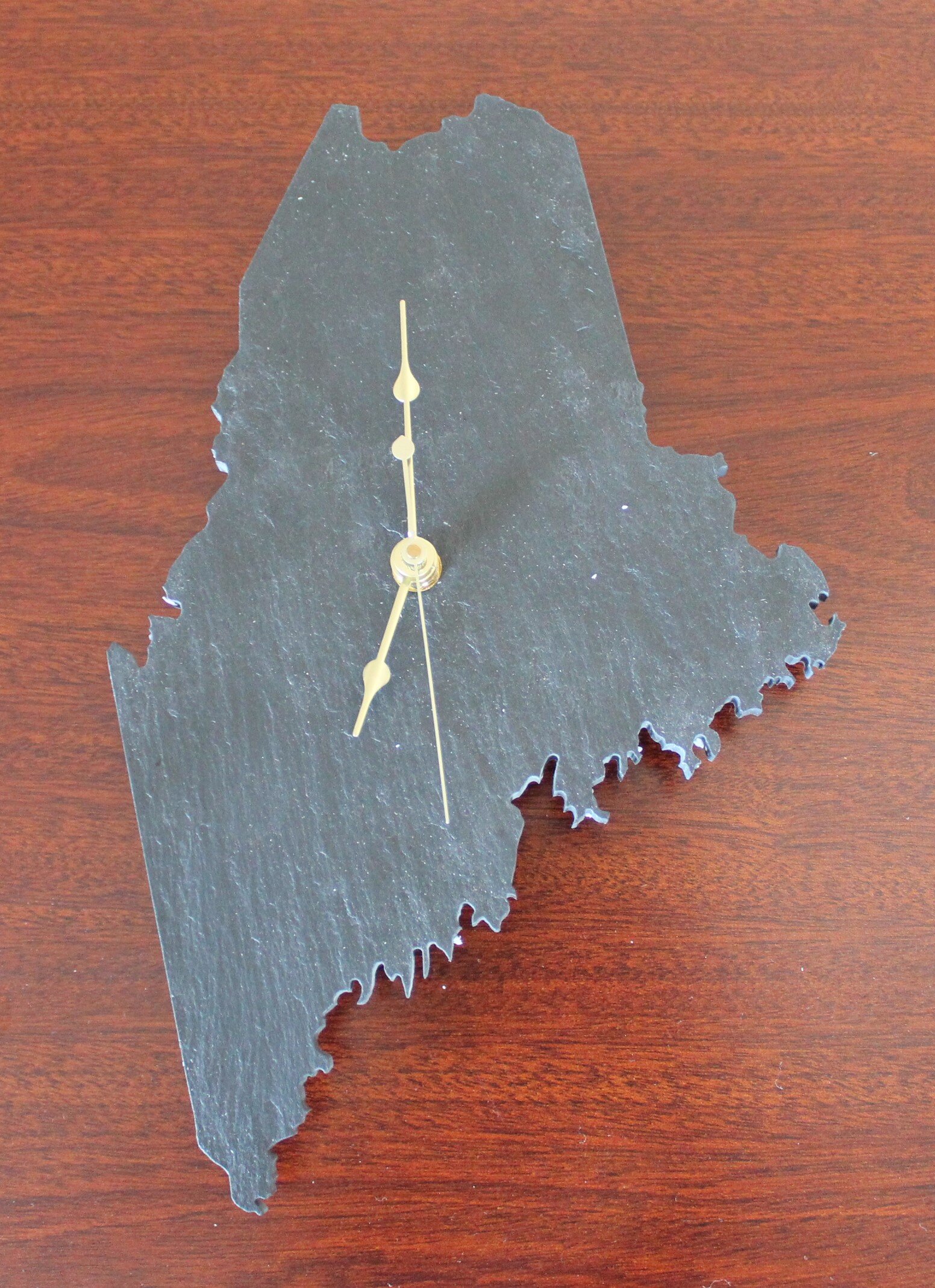 State of Maine-Shaped Slate Clock