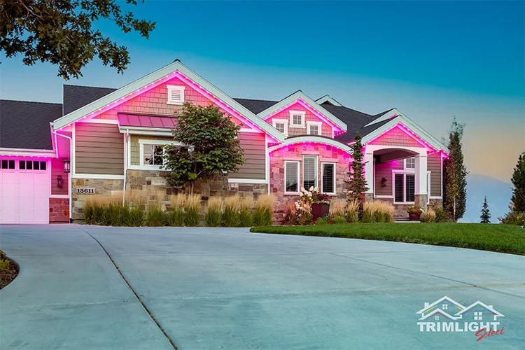 Permanent lighting installed on a Utah home