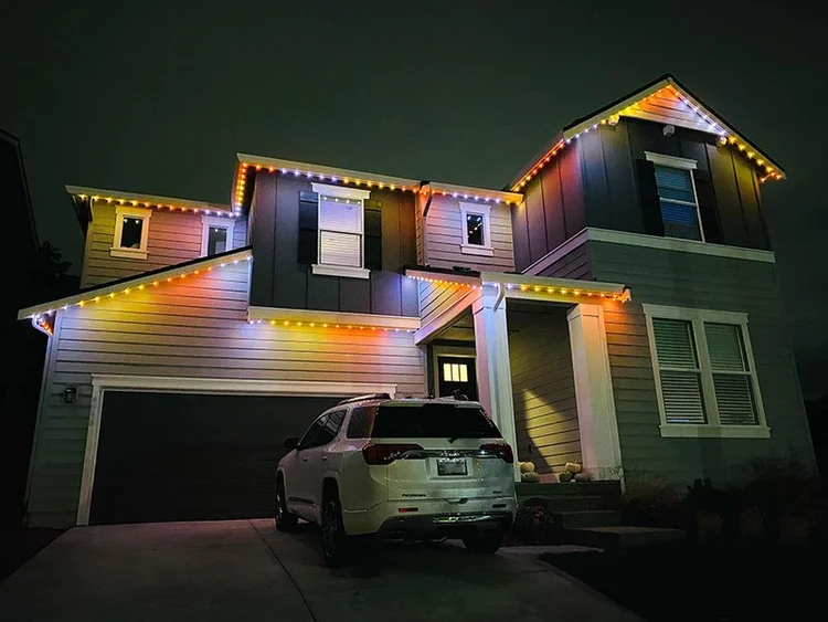Candy corn Halloween permanent lighting