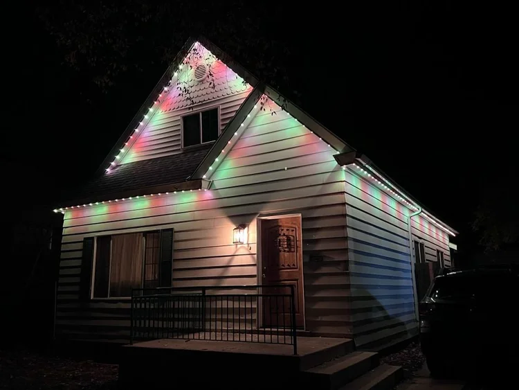 Permanent lighting on a Northern Utah home