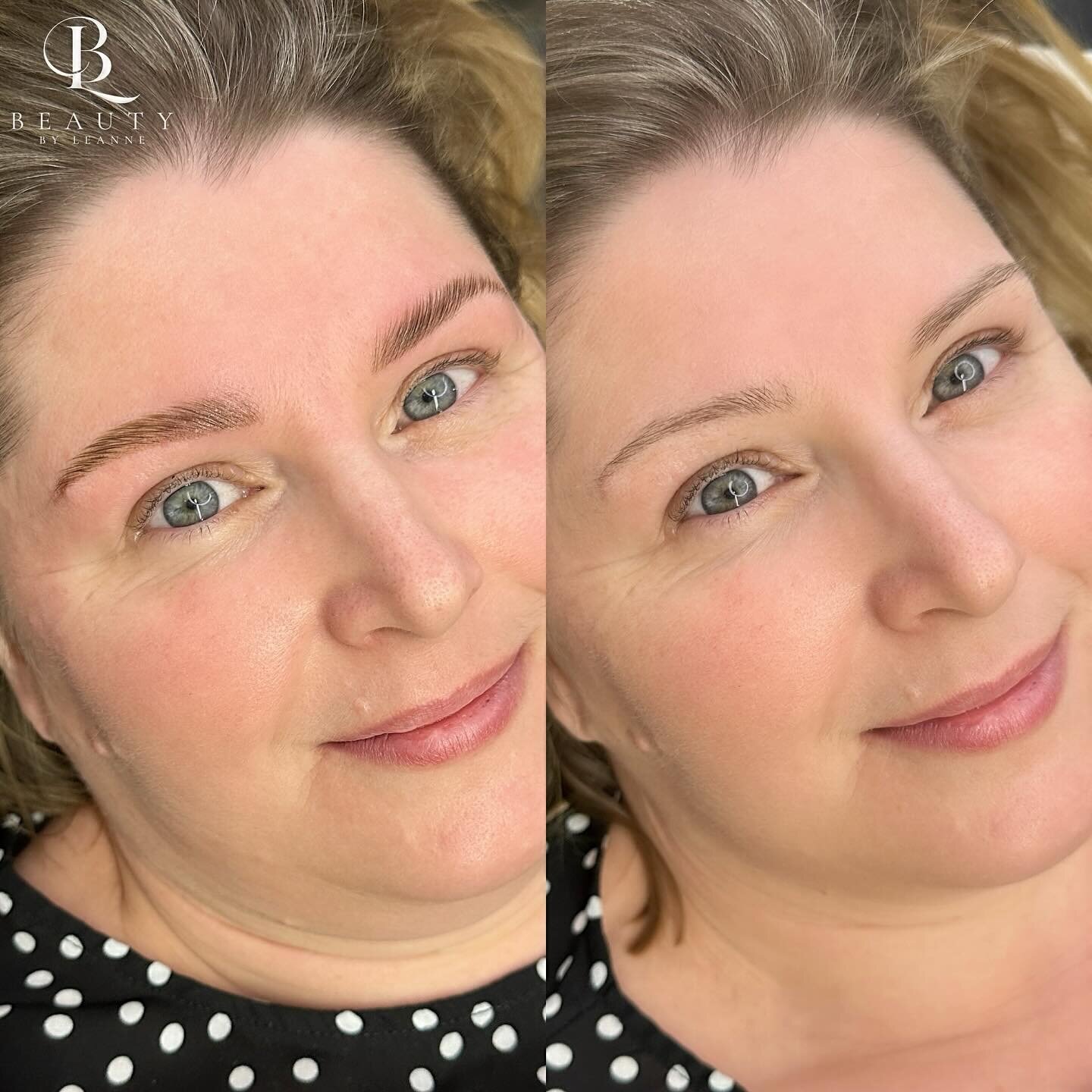 Complete Brow Lamination service (brow lam, sculpt, wax with hybrid tint)

My client was interested in permanent brows but wanted to try something temporary first. She was pleasantly surprised with how full her brows were after being laminated 🔥🔥


