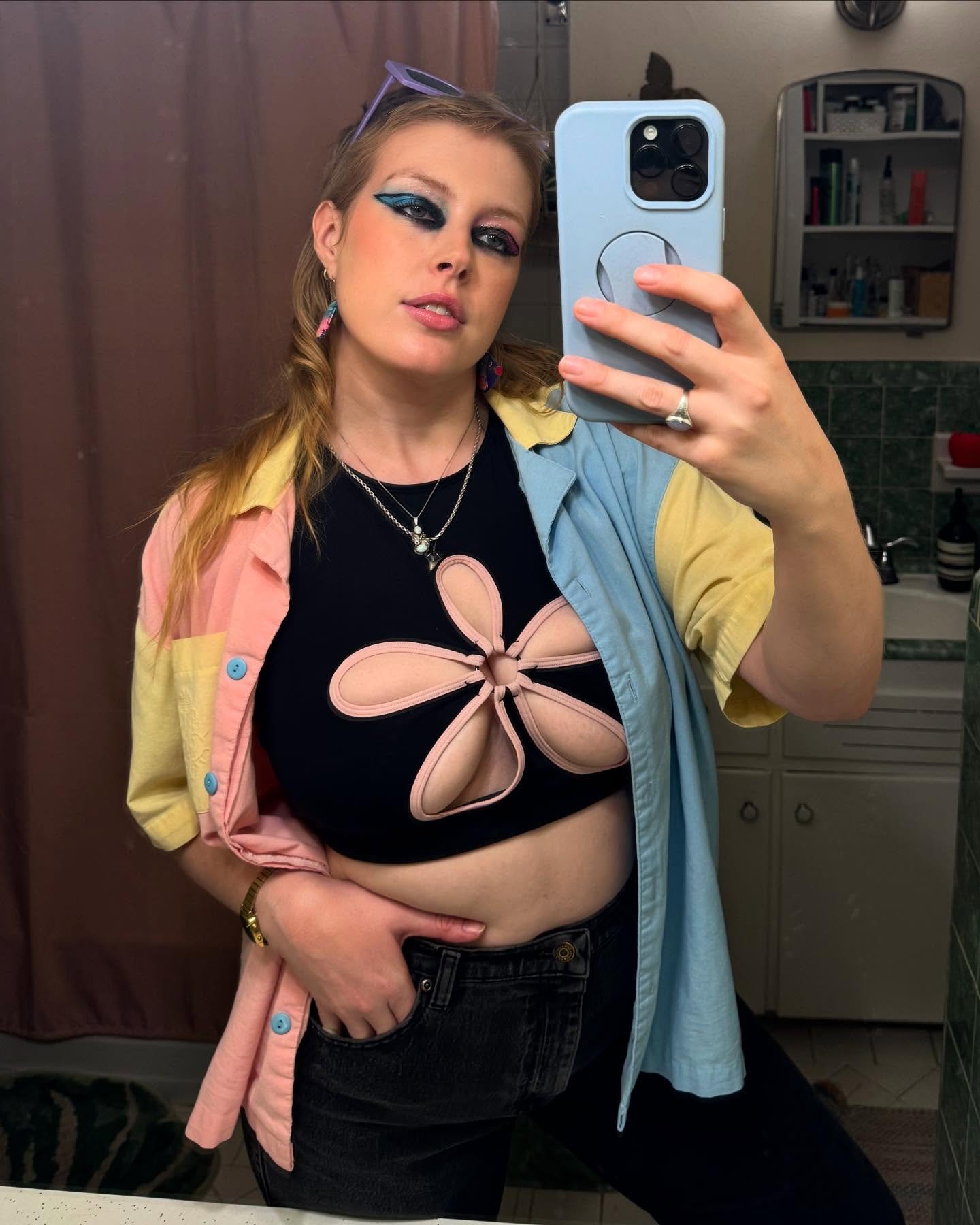 It&rsquo;s Trans Day of Visibility so I made these trans tiddies were nice n visible 😎🦋💅

Our single &ldquo;Fly&rdquo; comes out Friday 4/4 and it&rsquo;d mean a lot if you&rsquo;d pre-save (bio), tell your pals, come to the show. 

We celebrate t