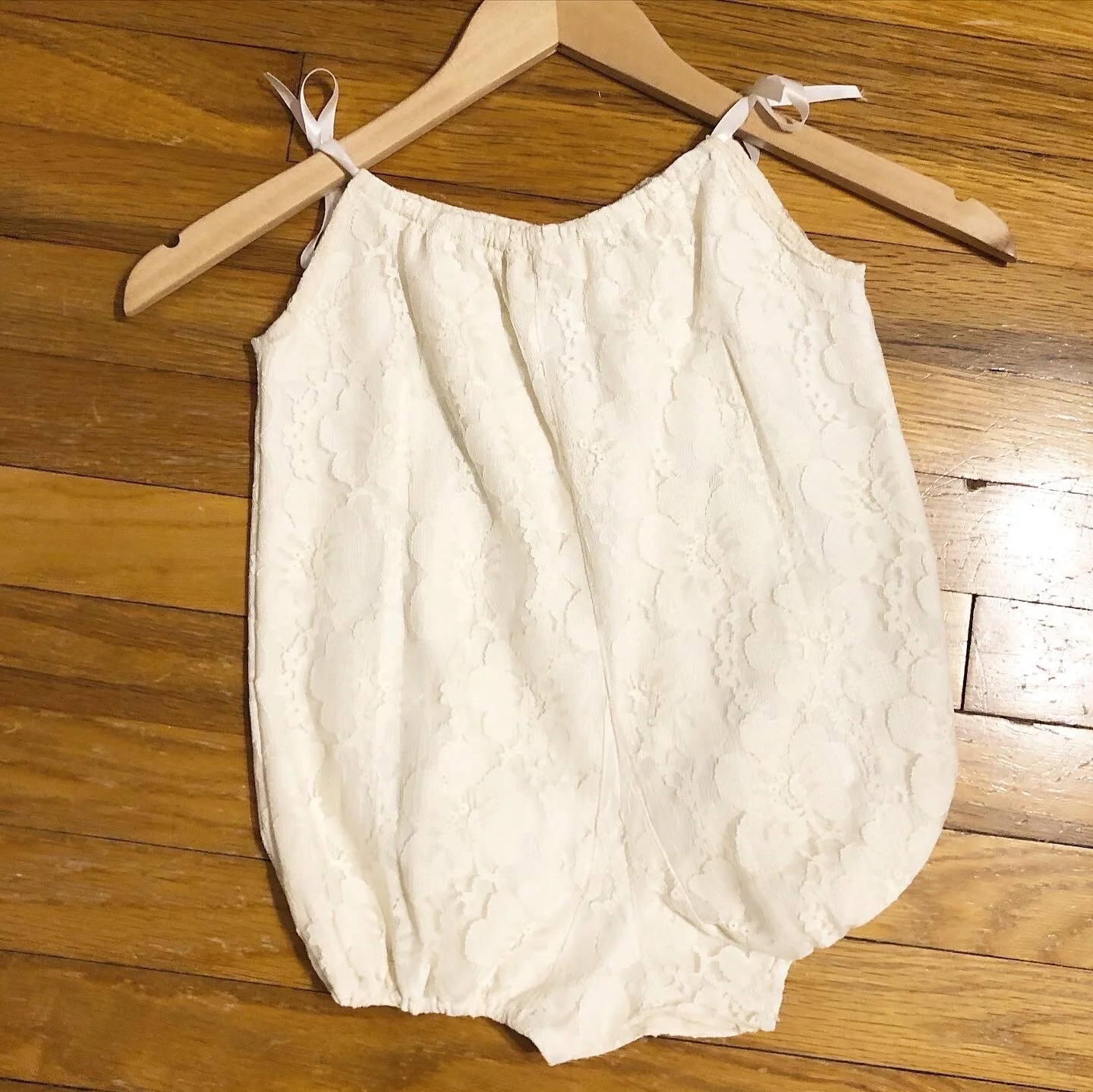 Vintage Italian Lace Baby Romper | Handmade Heirloom | 9–12 Months