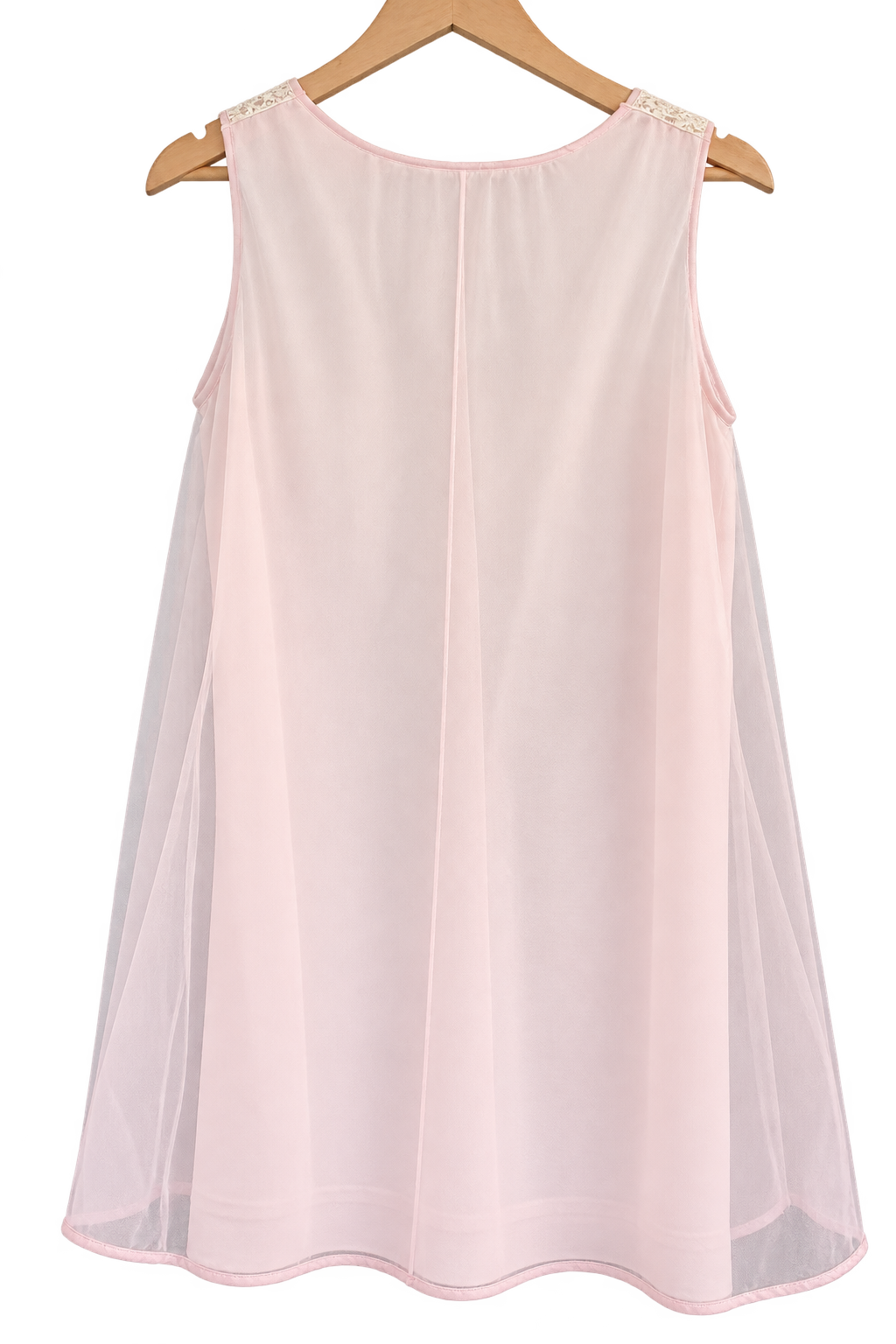 Vintage Blush Pink Nylon & Lace Nightgown